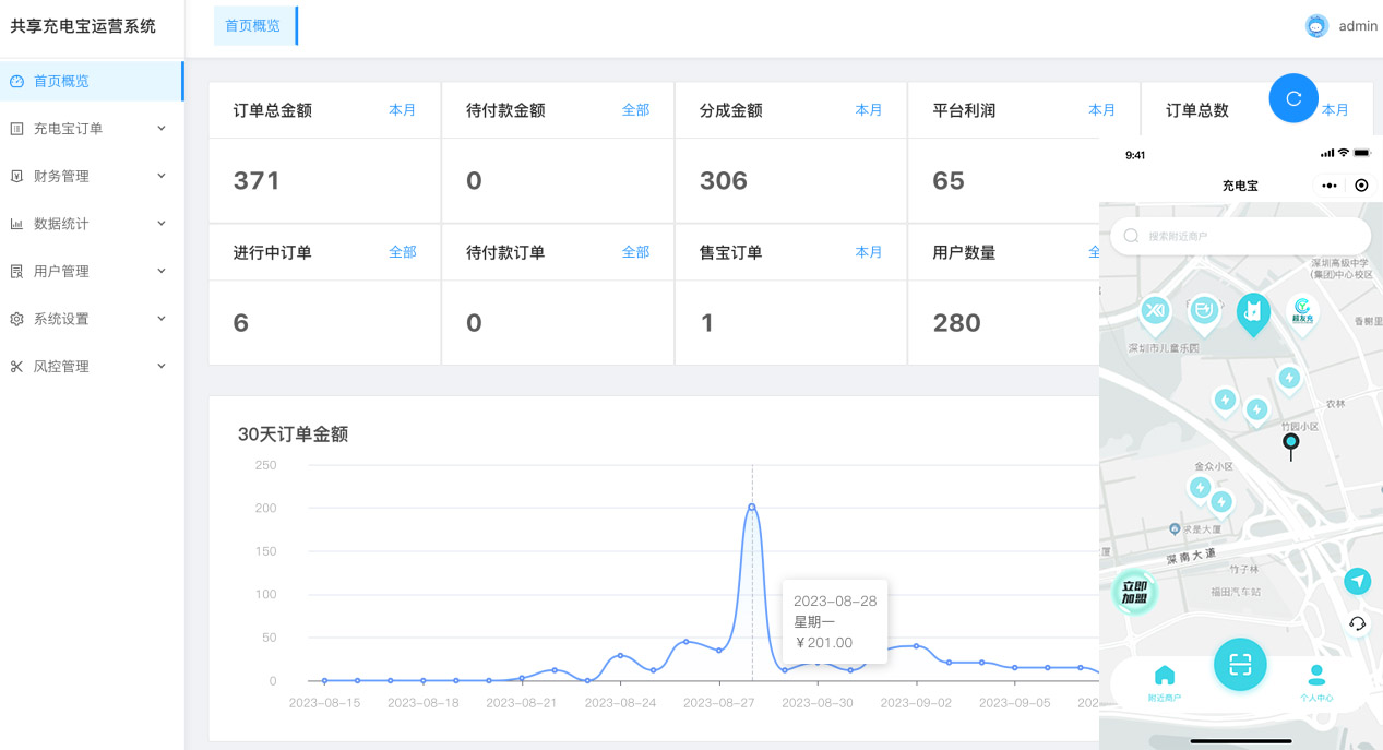 共享充电宝软件系统